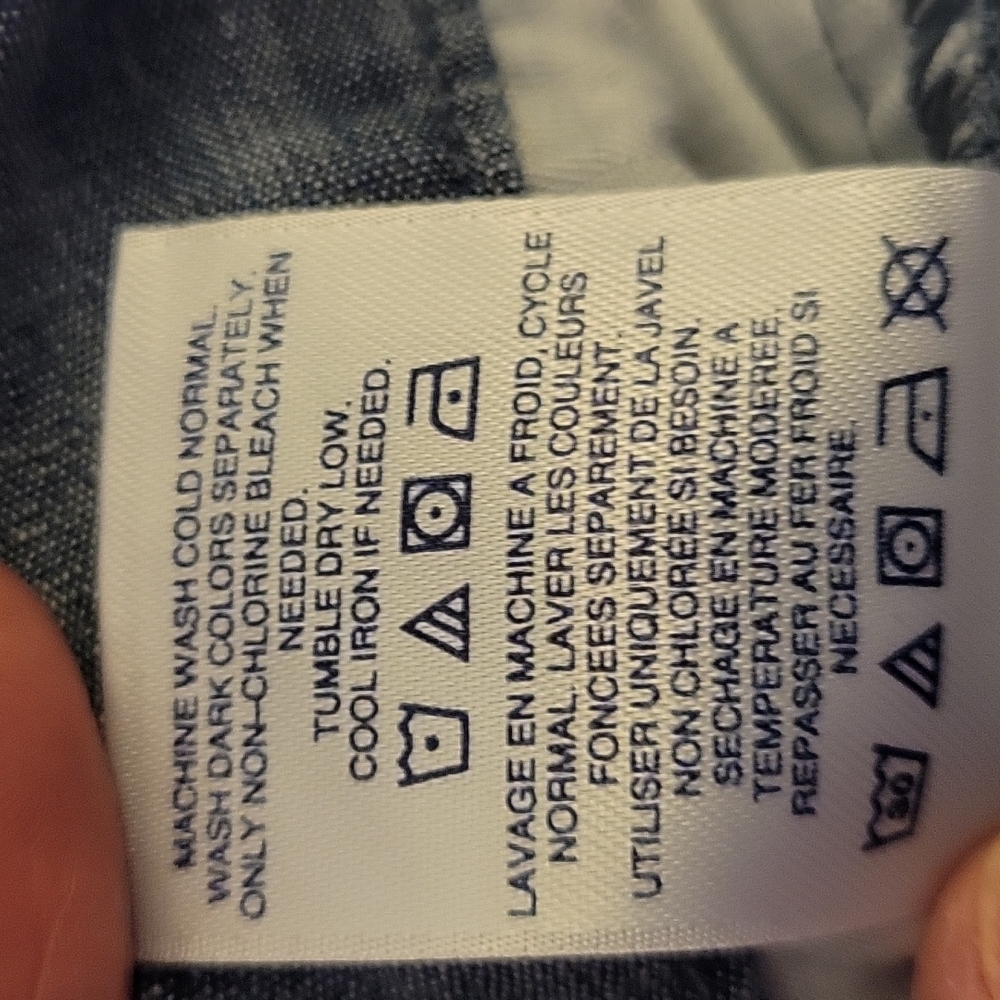 Lands' End blue chambray mid rise stretch shorts 4 pockets belt loops sz 10 EUC… - Picture 6 of 6